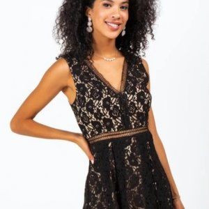 ALYA FRANCESCA'S Black Nude Fit & Flare Dress